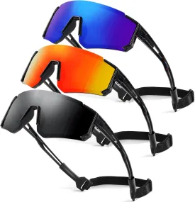3 Pack Kids Polarized Sunglasses - Youth Baseball Sunglasses for Boys Girls Age 3-12 Sports UV Protection Goggles