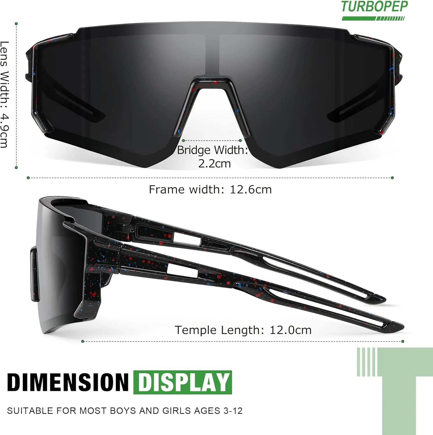 3 Pack Kids Polarized Sunglasses - Youth Baseball Sunglasses for Boys Girls Age 3-12 Sports UV Protection Goggles