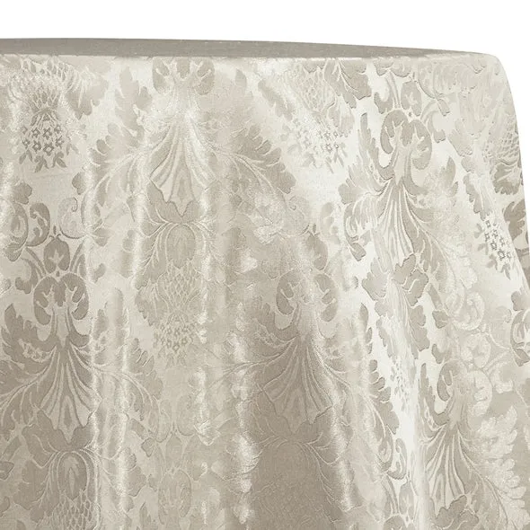 4pcs - Damask Poly Table Linen 58"x58" Square - Ivory