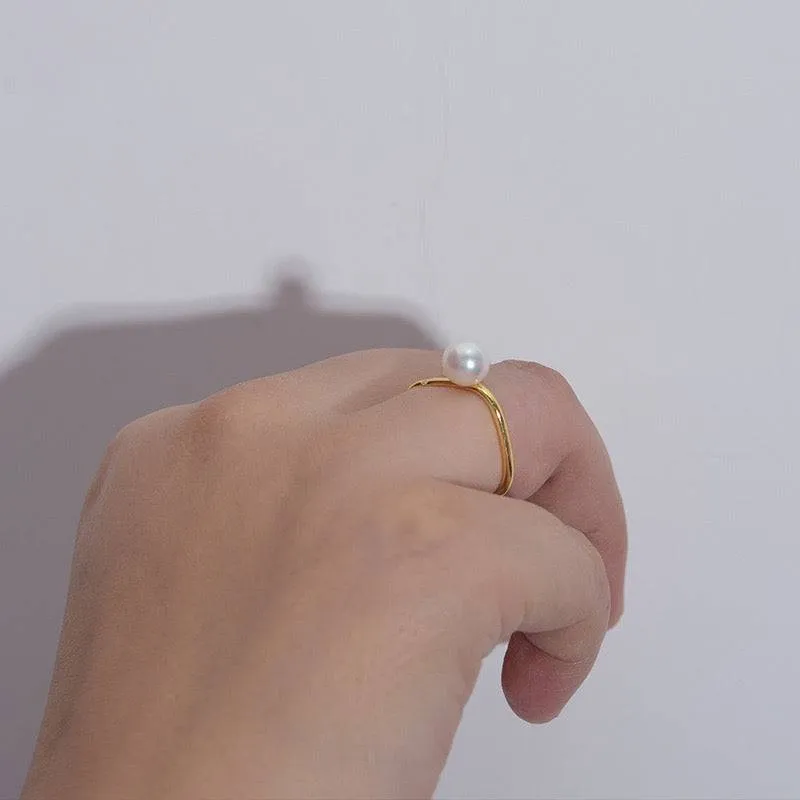 7-8mm Freshwater Pearl & Square Ring
