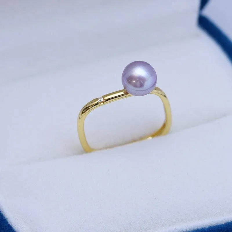 7-8mm Freshwater Pearl & Square Ring