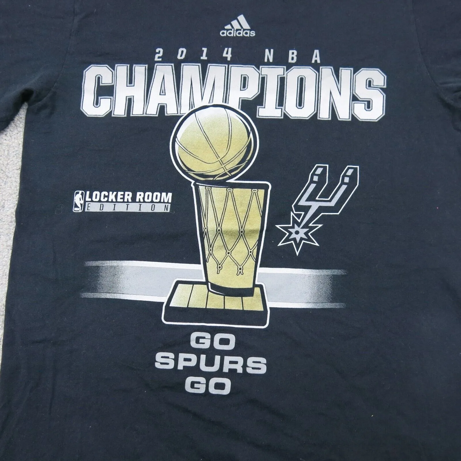 Adidas Men T Shirt Top Crew Neck Champions Graphic Tee 100 % Cotton Black Size S