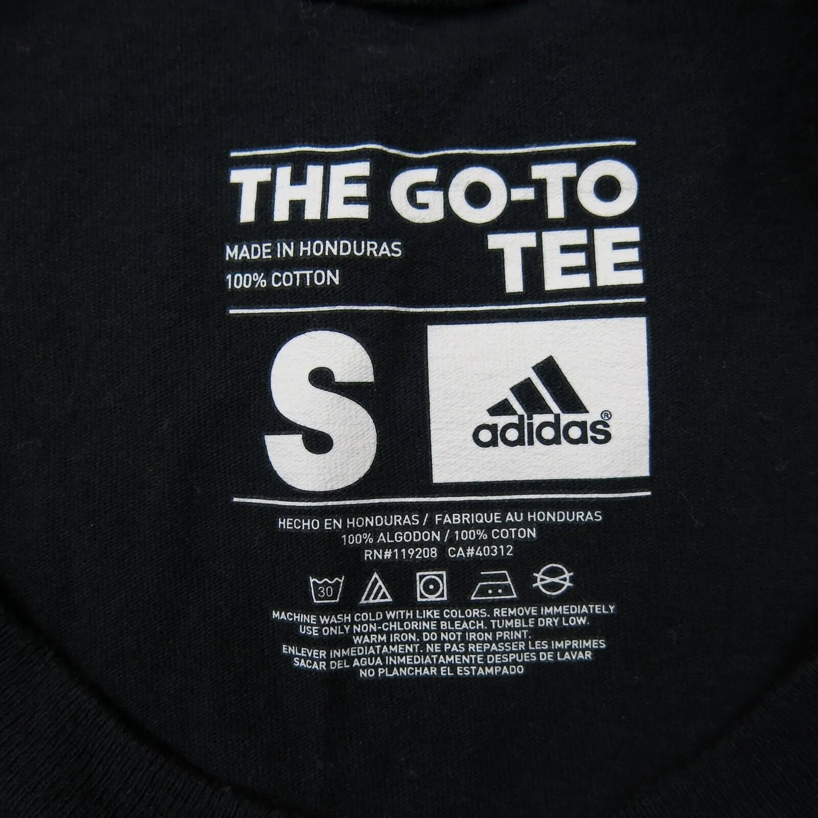 Adidas Men T Shirt Top Crew Neck Champions Graphic Tee 100 % Cotton Black Size S