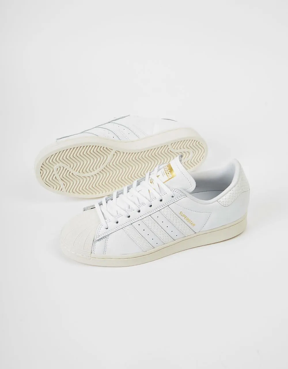 adidas Superstar ADV Skate Shoes - White/White/Gold Metallic