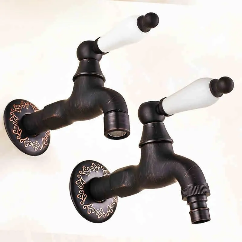 Black Wall Mount Washing Machine Taps