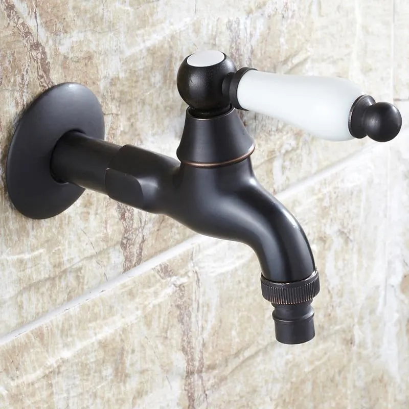 Black Wall Mount Washing Machine Taps