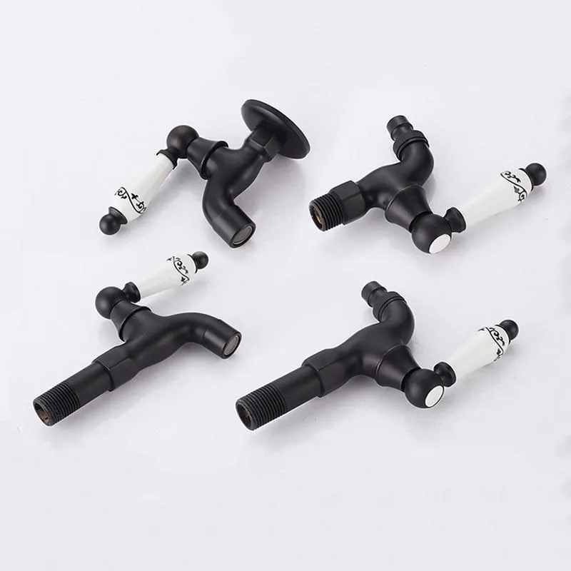Black Wall Mount Washing Machine Taps