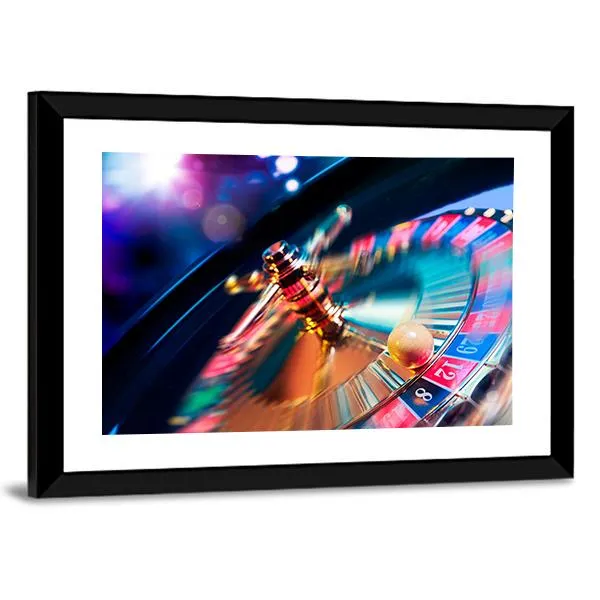 Casino Wheel In Motion Canvas Wall Art