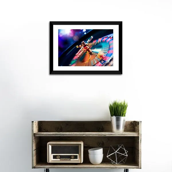 Casino Wheel In Motion Canvas Wall Art