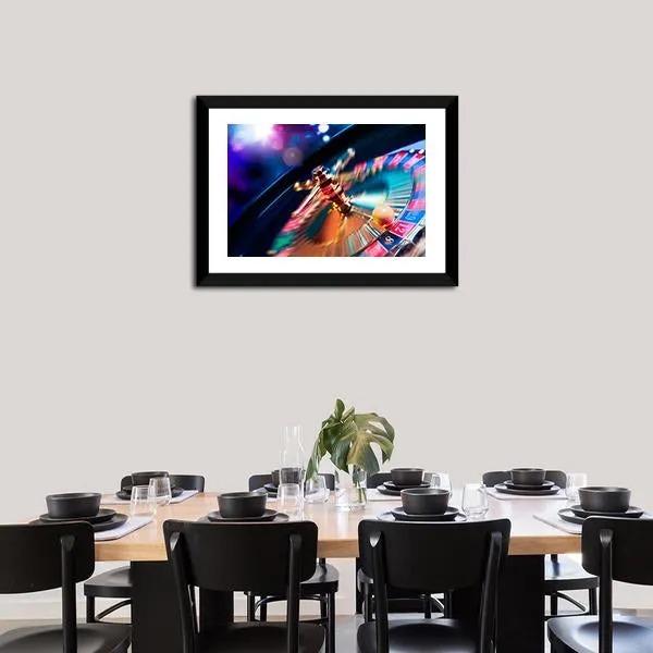 Casino Wheel In Motion Canvas Wall Art