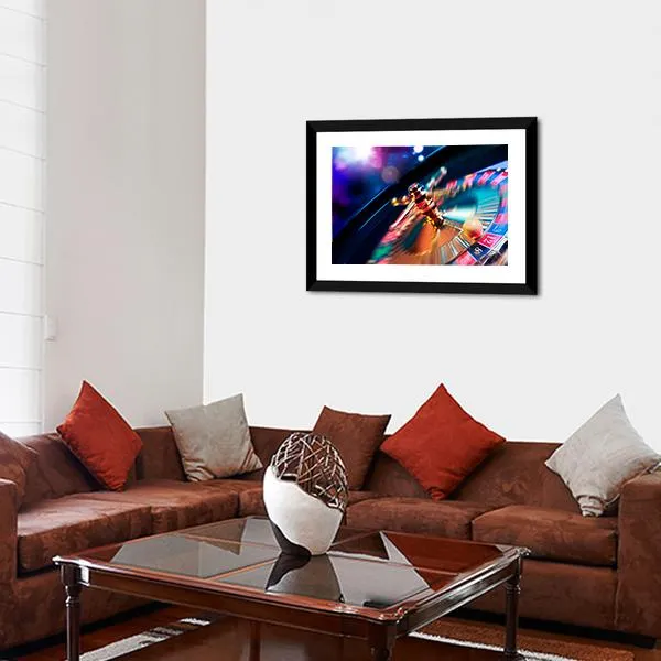 Casino Wheel In Motion Canvas Wall Art