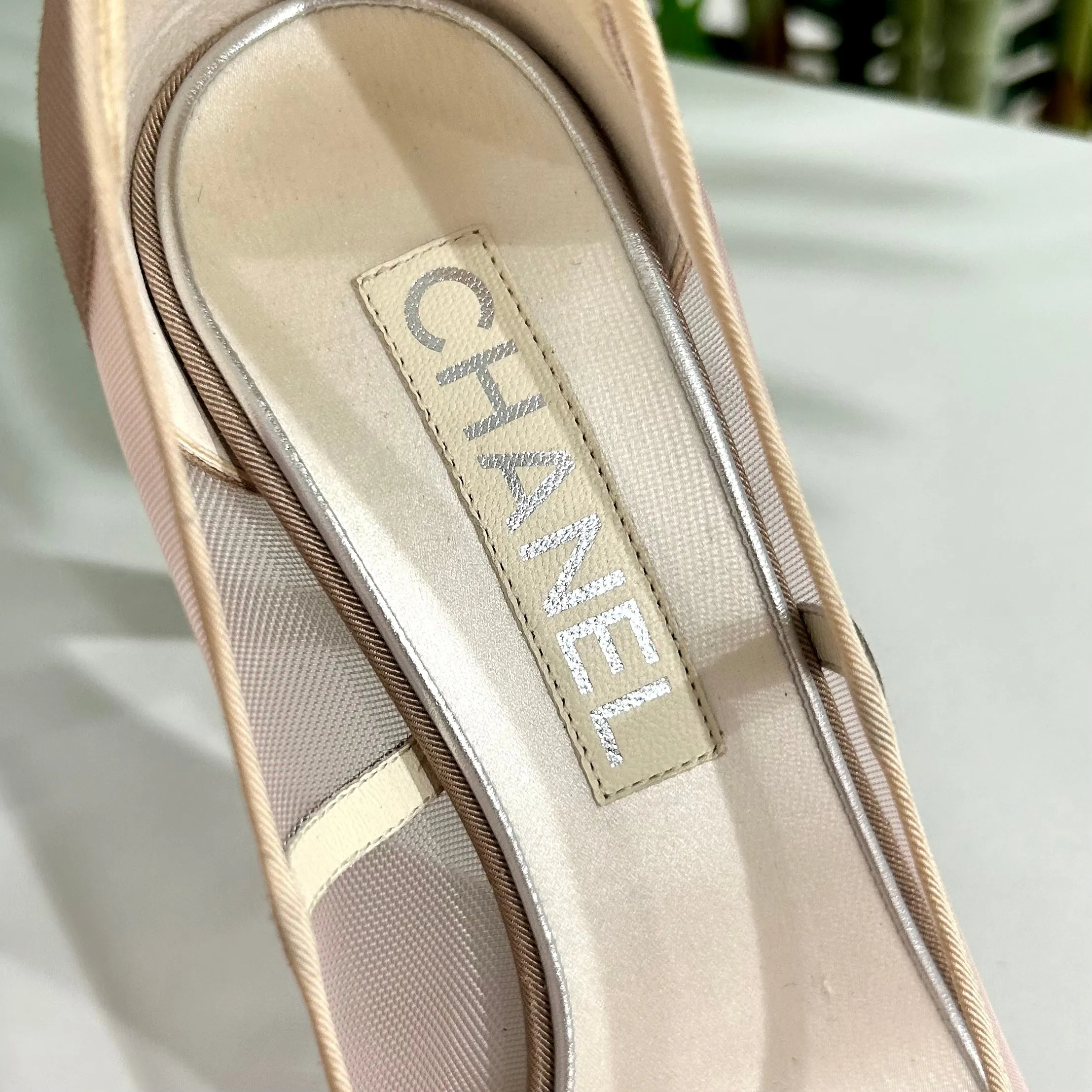 Chanel Pink Mesh Camellia Heels
