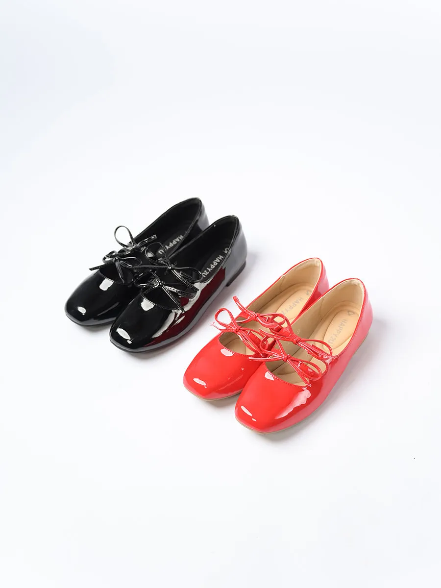 Clara Glossy Ribbon Flats