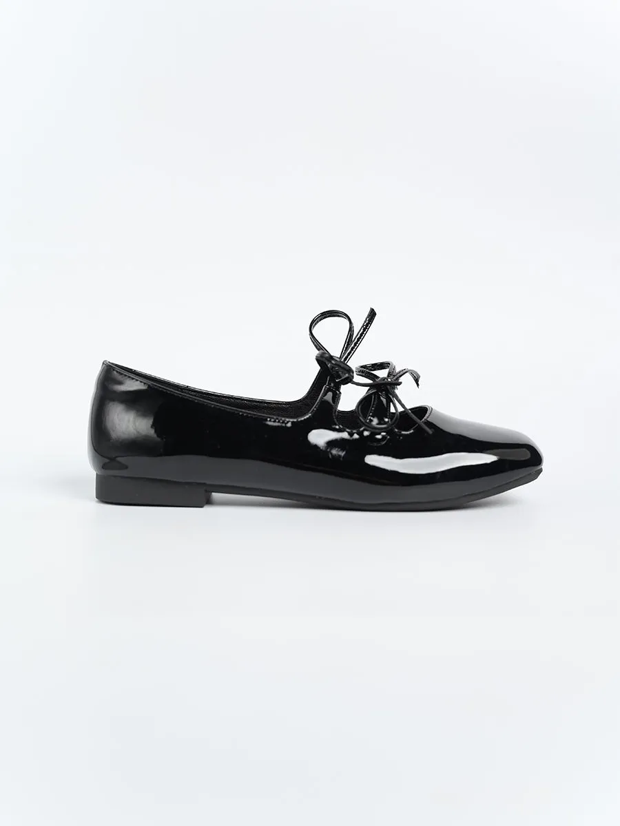 Clara Glossy Ribbon Flats