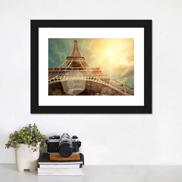 Close Up Eiffel Tower Canvas Wall Art