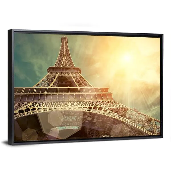 Close Up Eiffel Tower Canvas Wall Art