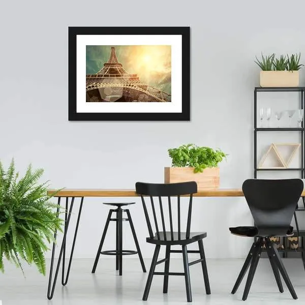 Close Up Eiffel Tower Canvas Wall Art