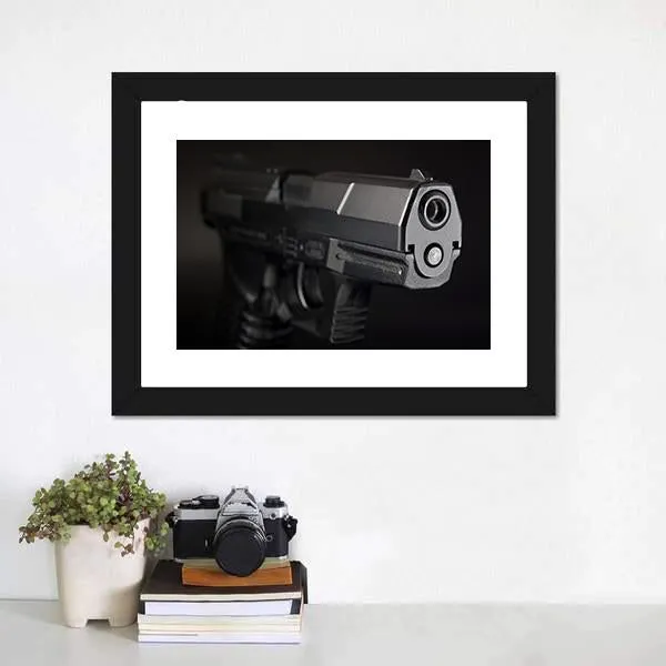 Close Up Of Pistol Canvas Wall Art