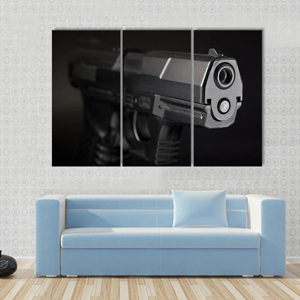 Close Up Of Pistol Canvas Wall Art