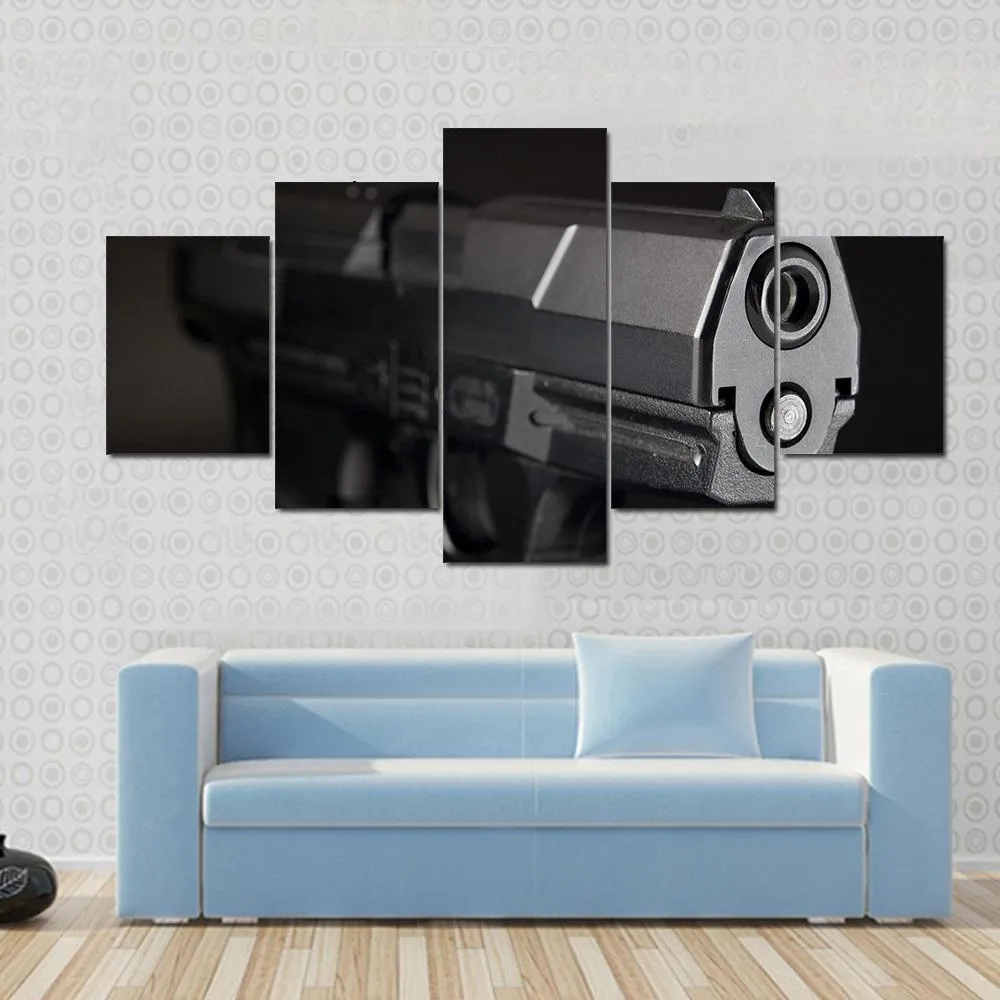 Close Up Of Pistol Canvas Wall Art