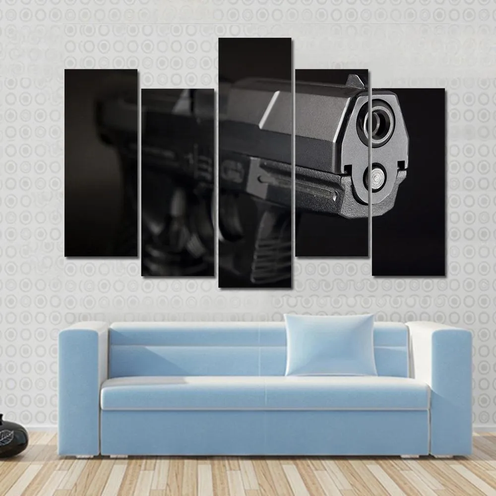 Close Up Of Pistol Canvas Wall Art