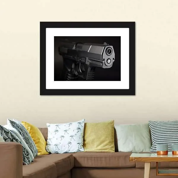 Close Up Of Pistol Canvas Wall Art