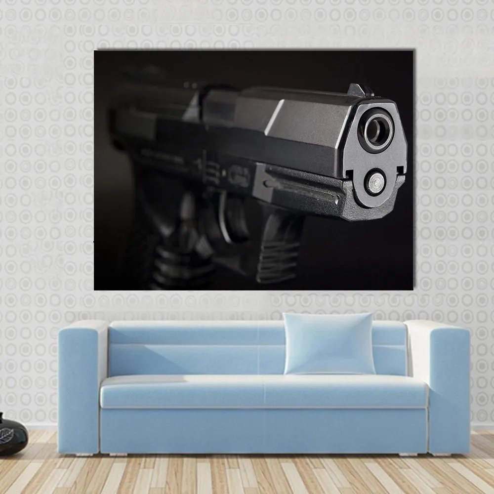 Close Up Of Pistol Canvas Wall Art