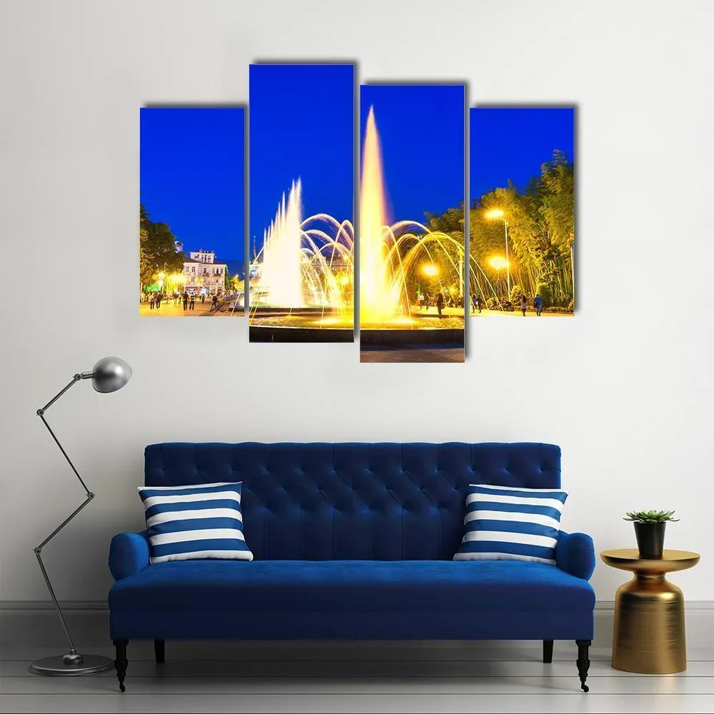 Dancing Fountains In Batumi Boulevard Canvas Wall Art