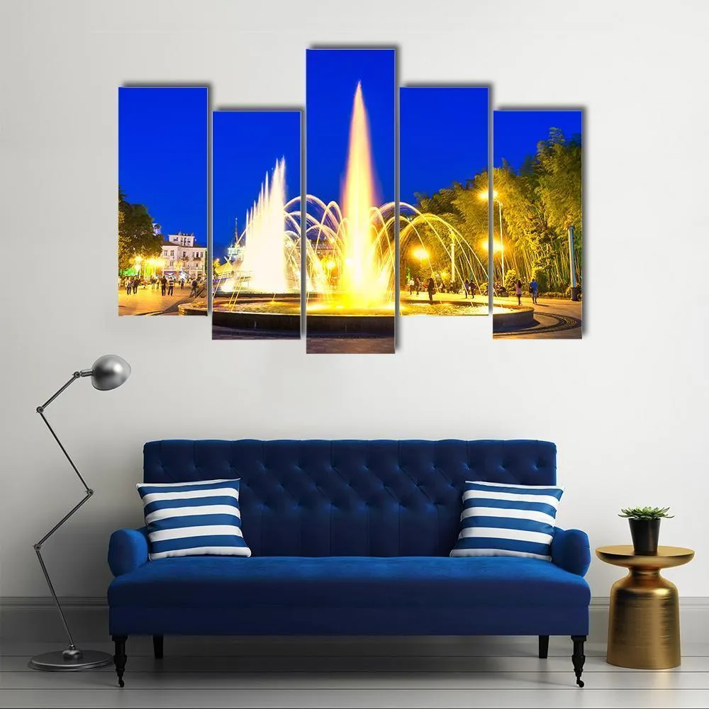 Dancing Fountains In Batumi Boulevard Canvas Wall Art
