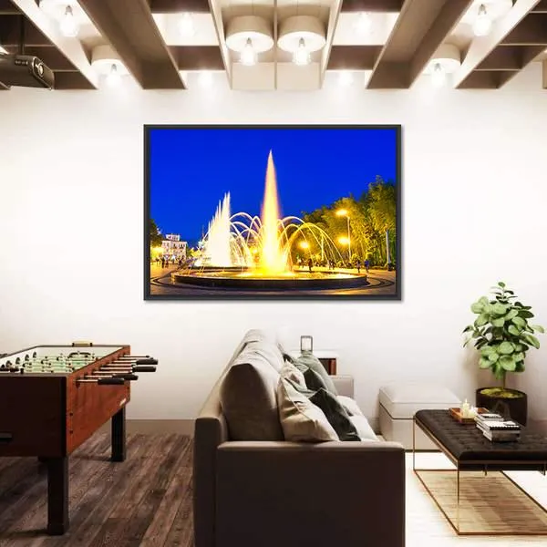 Dancing Fountains In Batumi Boulevard Canvas Wall Art
