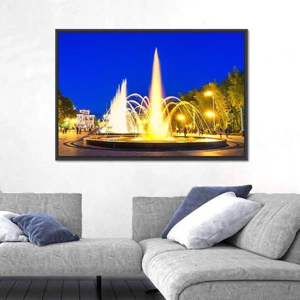 Dancing Fountains In Batumi Boulevard Canvas Wall Art