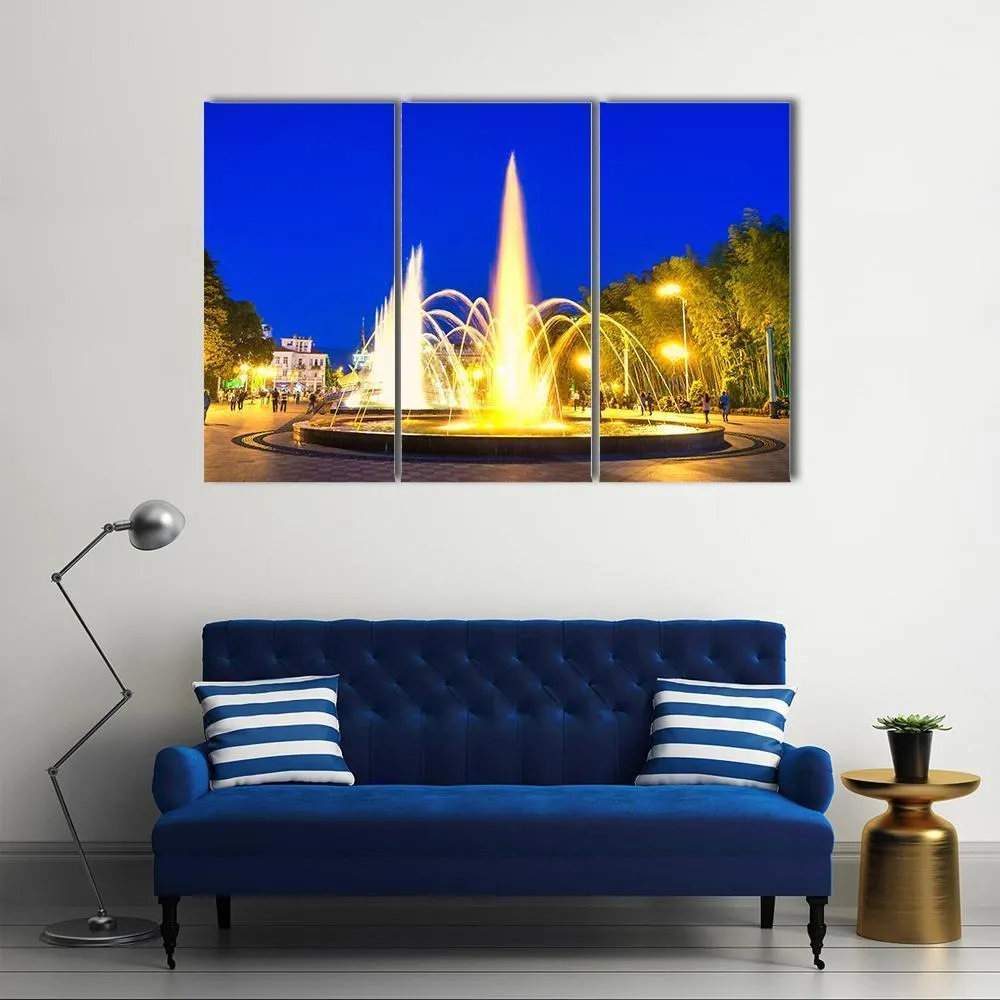 Dancing Fountains In Batumi Boulevard Canvas Wall Art