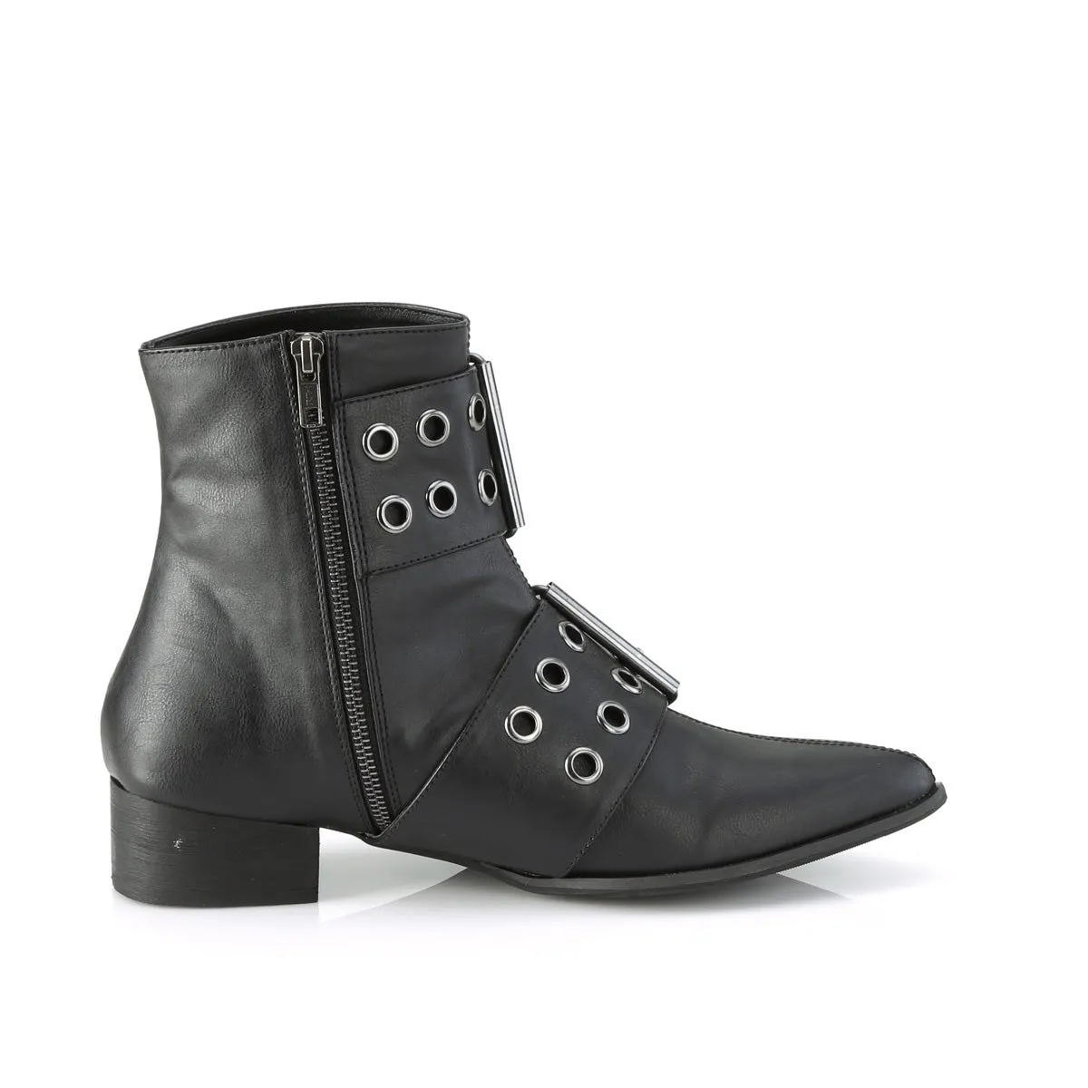 Demonia WARLOCK-55 | Black Vegan Leather Unisex Boots
