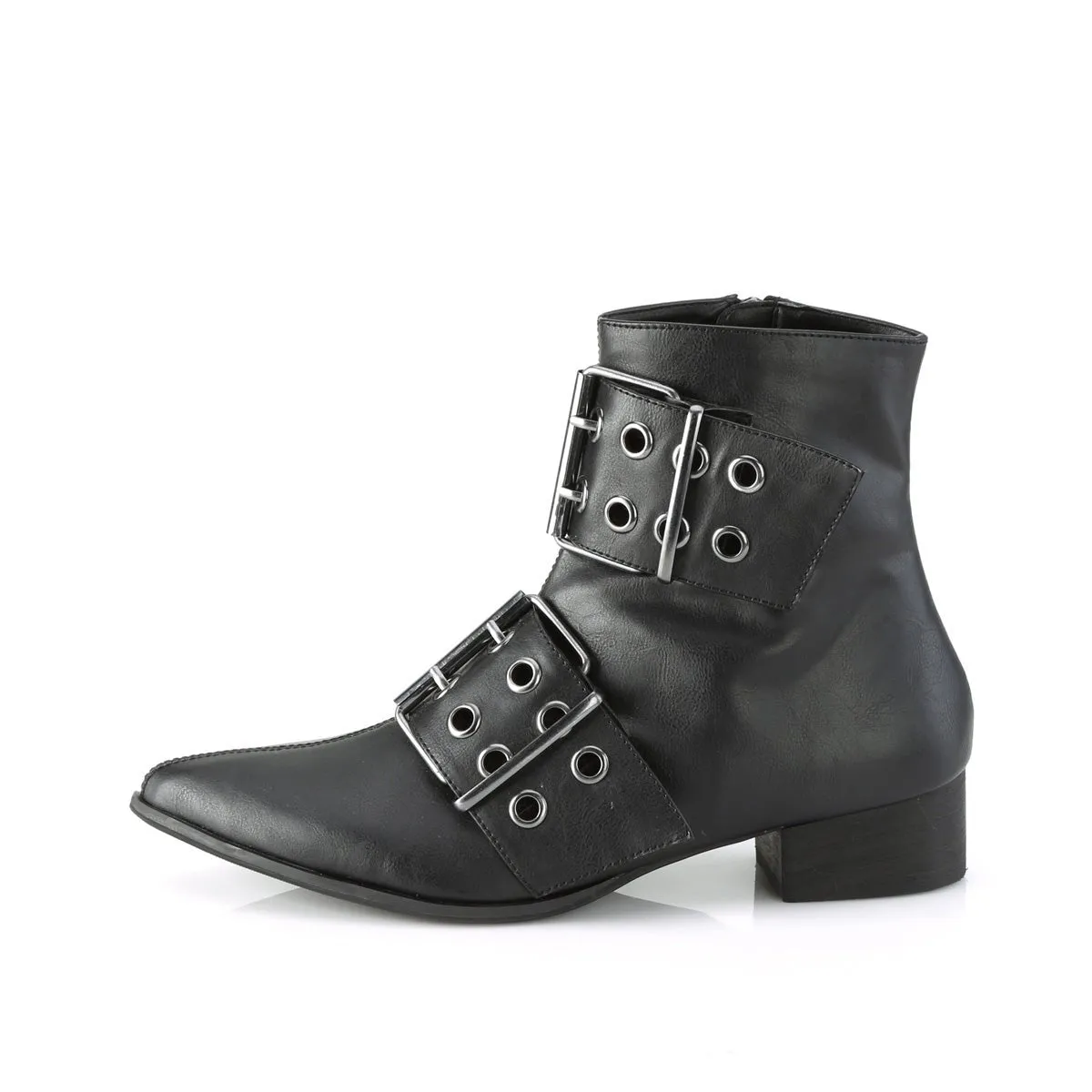 Demonia WARLOCK-55 | Black Vegan Leather Unisex Boots