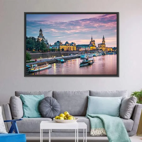 Elbe River  Dresden Canvas Wall Art