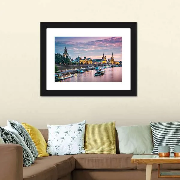 Elbe River  Dresden Canvas Wall Art