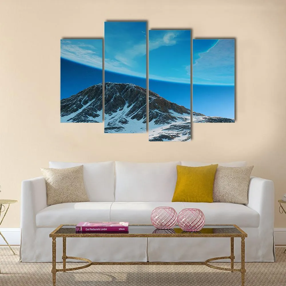 Exoplanets In Space From Mountain Canvas Wall Art