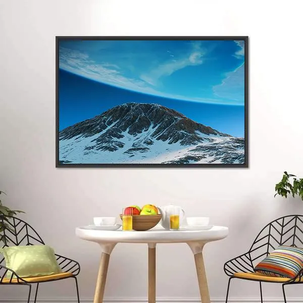 Exoplanets In Space From Mountain Canvas Wall Art