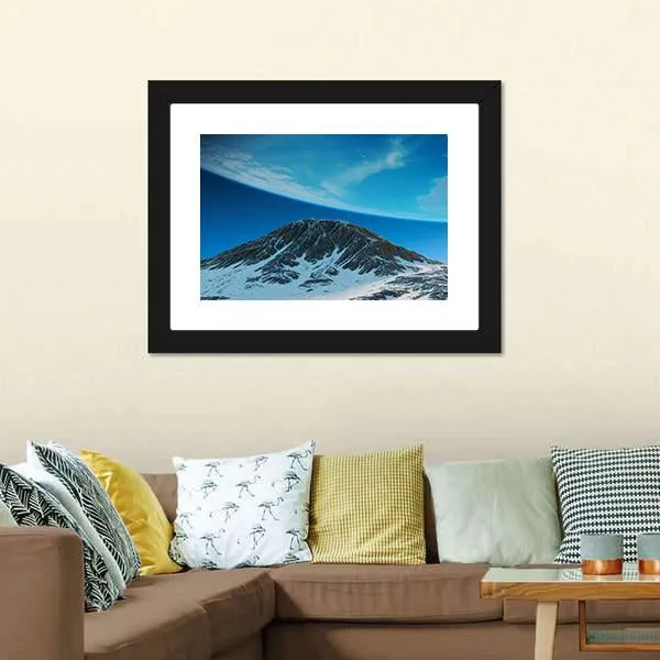 Exoplanets In Space From Mountain Canvas Wall Art