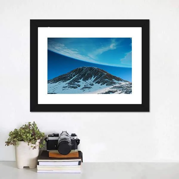 Exoplanets In Space From Mountain Canvas Wall Art
