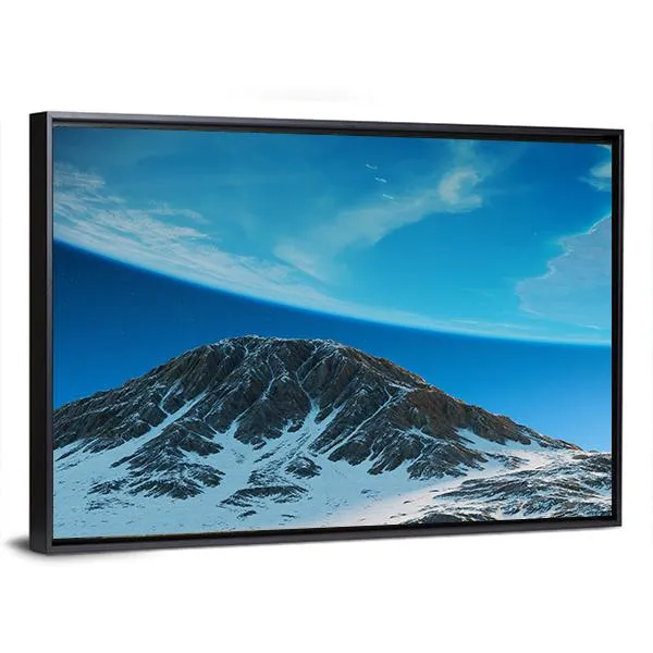 Exoplanets In Space From Mountain Canvas Wall Art