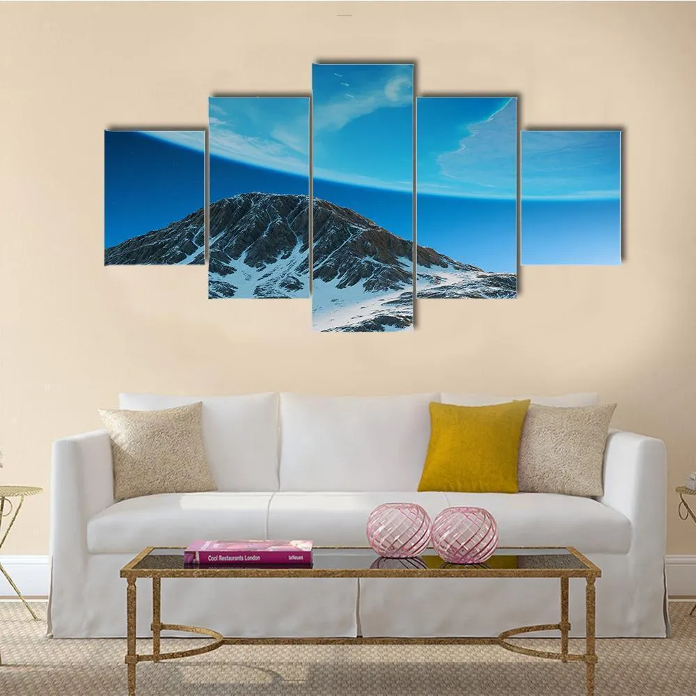 Exoplanets In Space From Mountain Canvas Wall Art