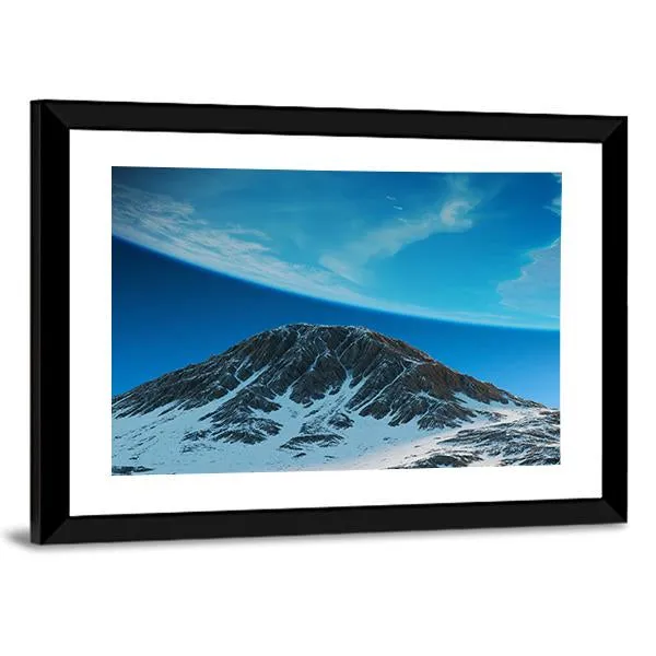 Exoplanets In Space From Mountain Canvas Wall Art