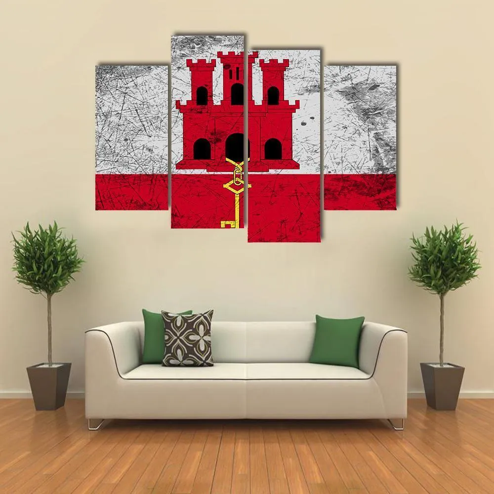 Flag Of Gibraltar Canvas Wall Art