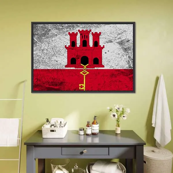 Flag Of Gibraltar Canvas Wall Art