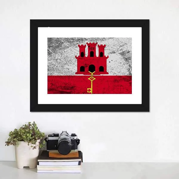Flag Of Gibraltar Canvas Wall Art