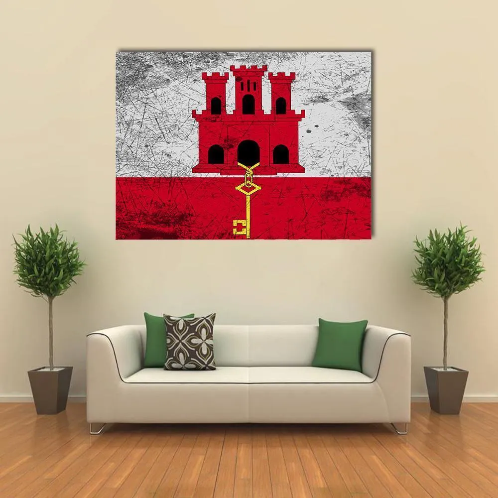 Flag Of Gibraltar Canvas Wall Art