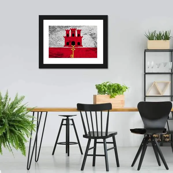 Flag Of Gibraltar Canvas Wall Art