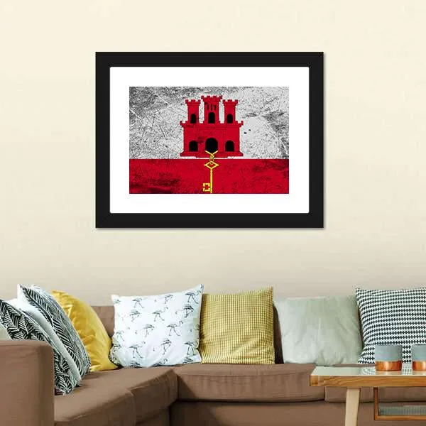 Flag Of Gibraltar Canvas Wall Art