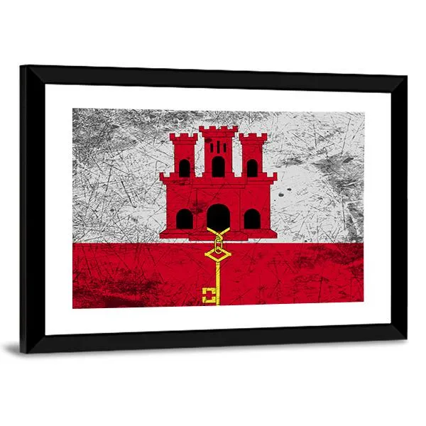 Flag Of Gibraltar Canvas Wall Art